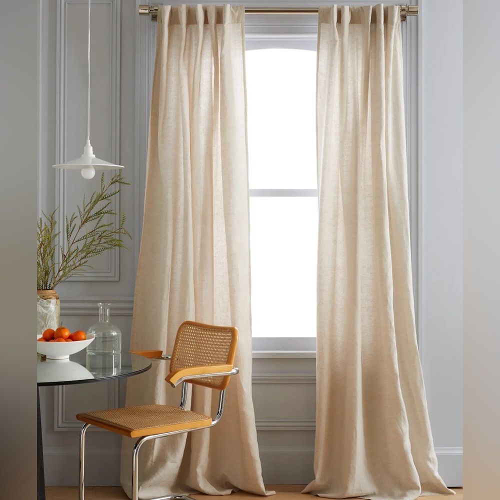 Quince European Linen Light Filtering‎ Curtain 48x84 Flax 1 Panel 0050